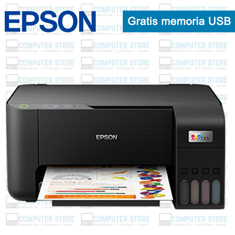 Impresora Color Multifunción Epson Ecotank L3210 Negra 110v