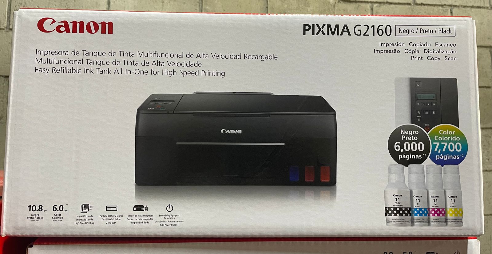 Impresora Canon Pixma G2160, Multifuncional, Impresora, Copiadora, Escáner, Con Sistema De Tanques De Tinta